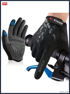 Cycling Gloves Touch Screen Full Finger Anti-Slip Silicone Palm Men